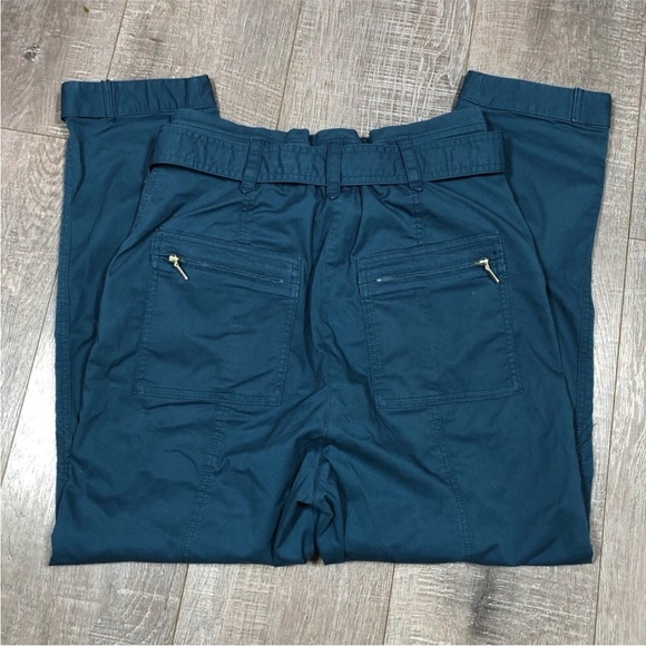 ANTHROPOLOGIE Belted Trousers blue Size 2 high rise - Picture 5 of 8